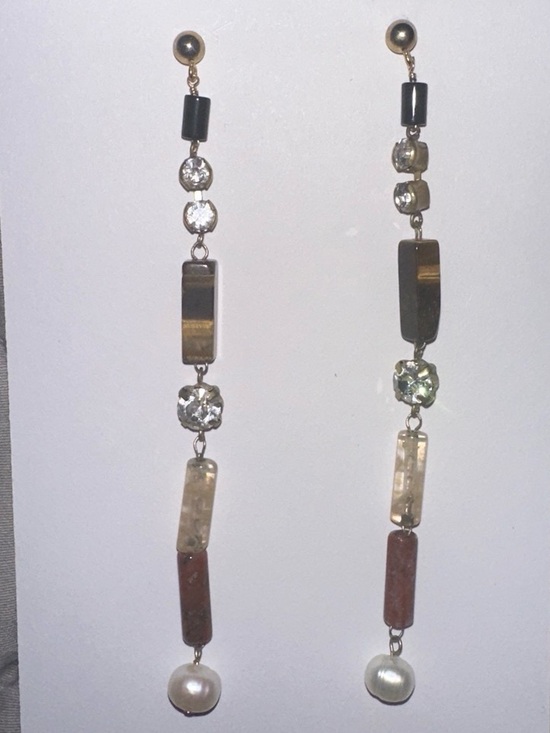 Anthropologie Jewelry - Anthropologie Dangle Bead and Pearl Drop Earrings - Multi-Color
